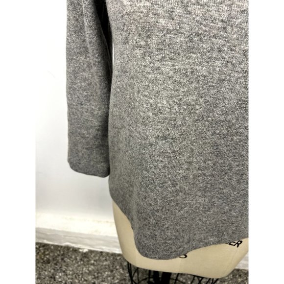 SANDRO Wool Cashmere Blend Sweater Leopard Peter Pan Collar Sz 2 Grey - Picture 3 of 10